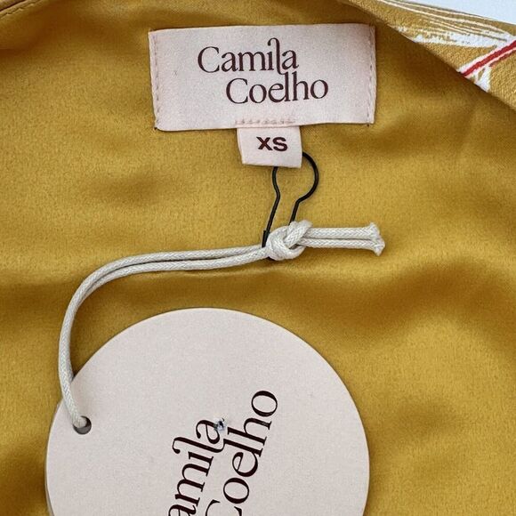 Camila Coelho Revolve Marcia Top Size Xsmall Long Sleeve Blouse Yellow $148 - Picture 10 of 13